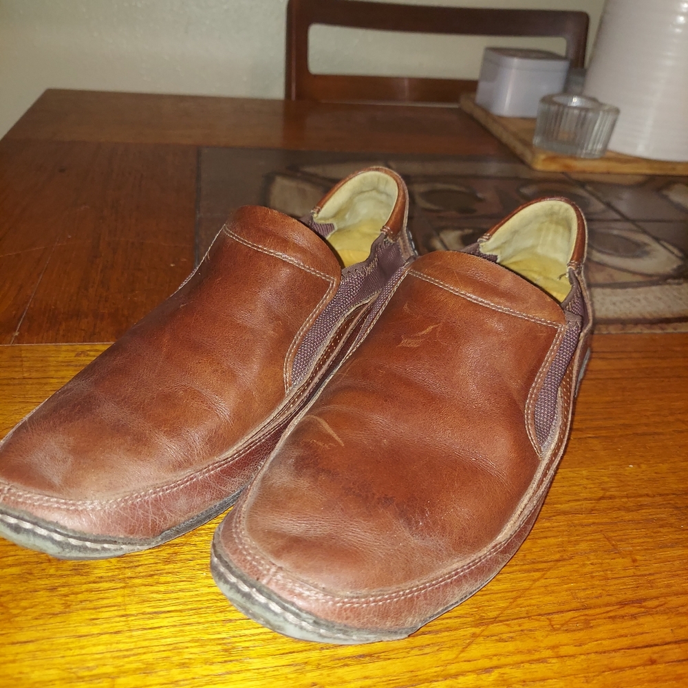 Cole Haan Brown Leather Loafers With Nike Air Mens 8 Work Comfortable Date